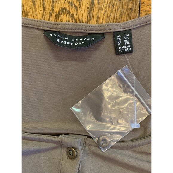 New! Susan Graver 2X Jumpsuit Liquid Knit Cropped Smooth Fluid Light Olive Grn - Picture 9 of 12